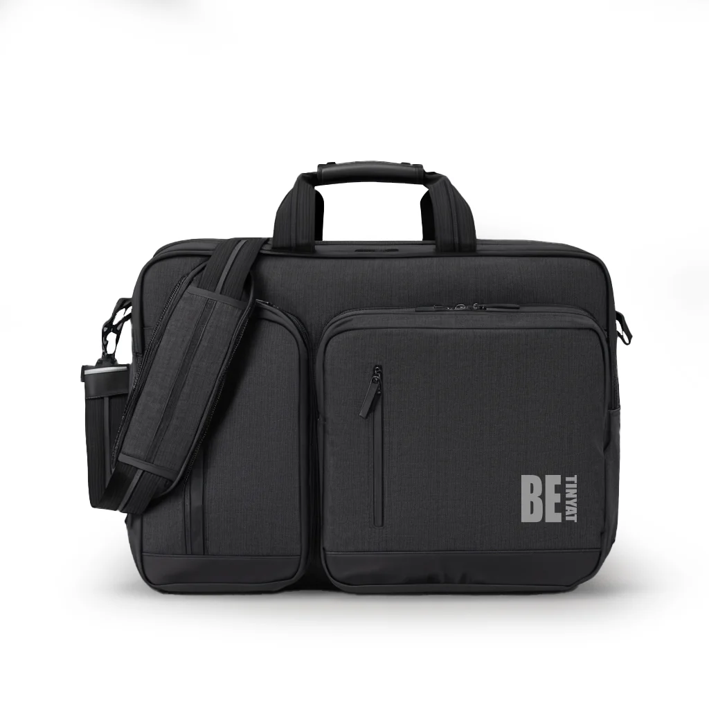 TINYAT Black Mixed Briefcase Can Be Customized logo