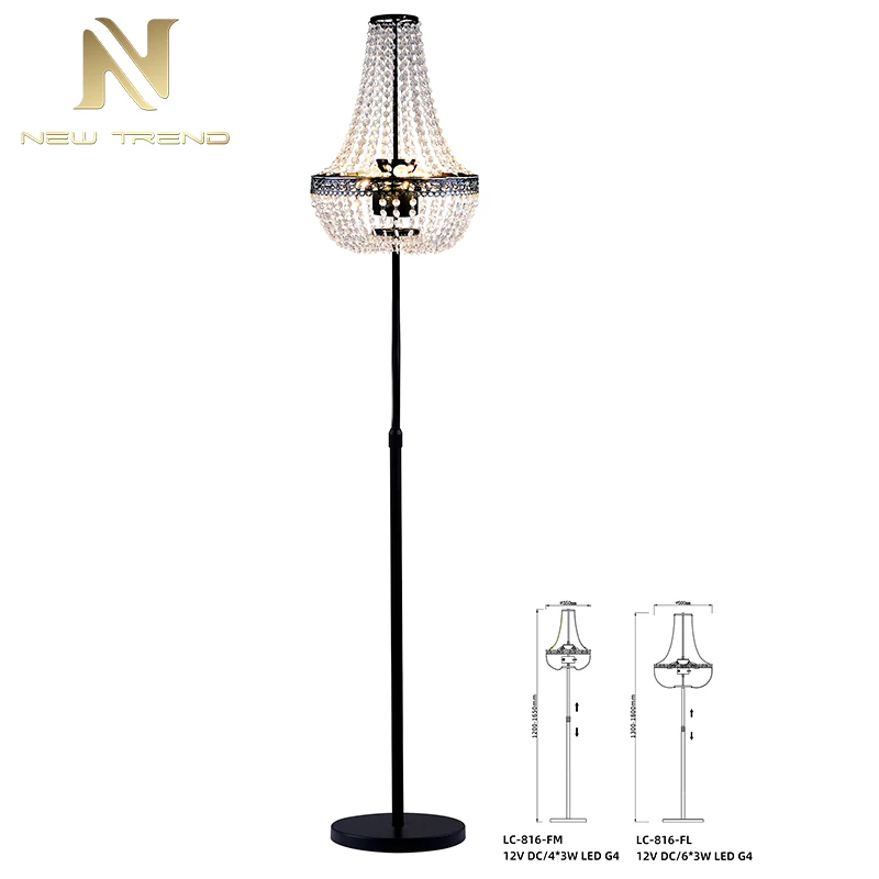 LC0816-F-B Event Centerpieces Road Guid Celebration Weeding Light USB Charging With Battery Crystal Floor Light 