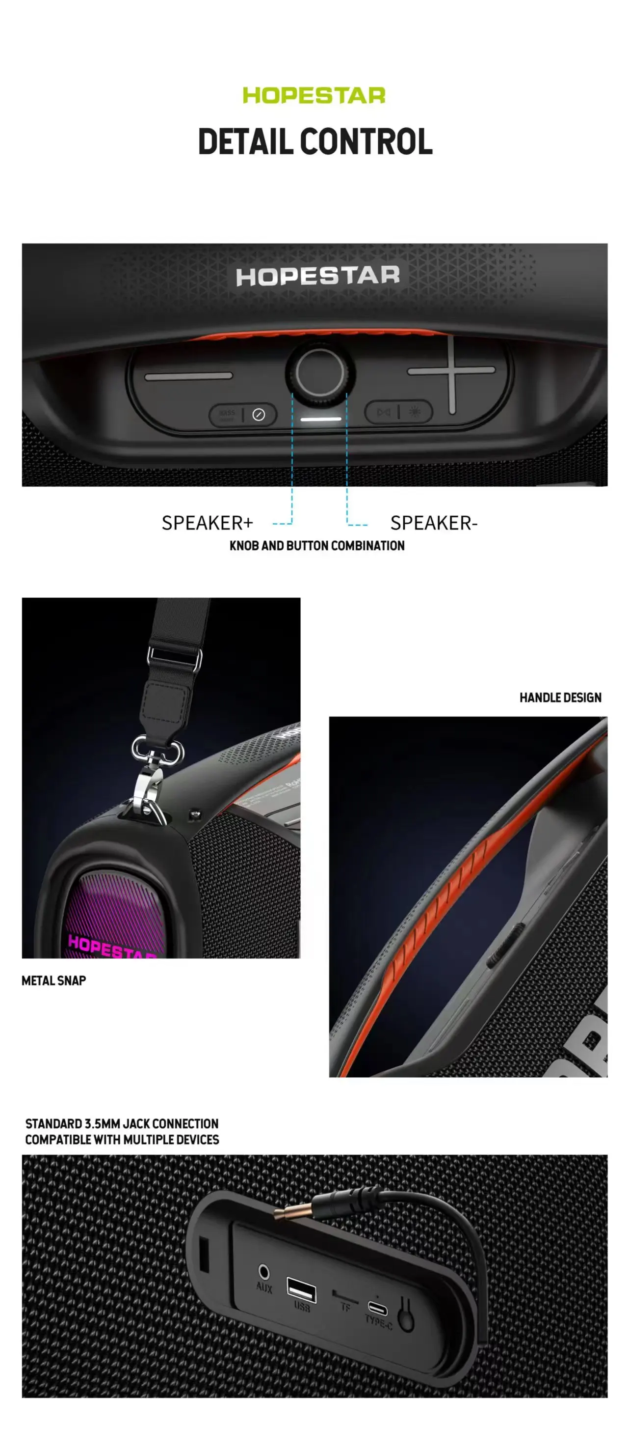 Hopestar A60 Big Wireless Speaker Portable Outdoor Boombox 3d Stereo ...