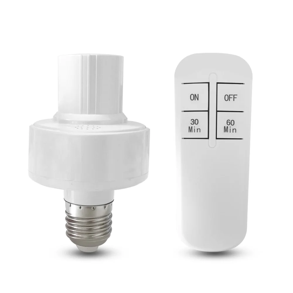 Wireless Remote Control Light Lamp E27 Screw Bulb Base Holder Cap Socket  Switch