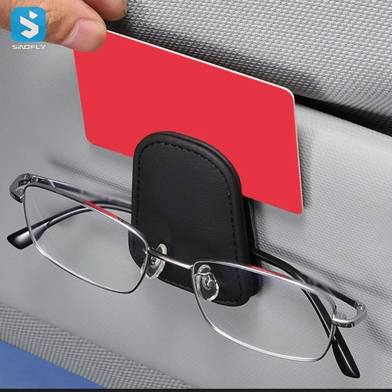 Car Accessories Auto Sun Visor Glasses Holder Sunglasses Clip Car Logo ...