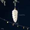 Ornement de Noël en forme de pomme de pin, ton or blanc (1 pièce)