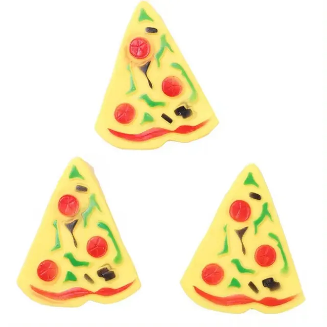 Amaz Hot Selling Teeth Cleaning Chewing Squeaky Rubber Pizza Pet Dog Toys