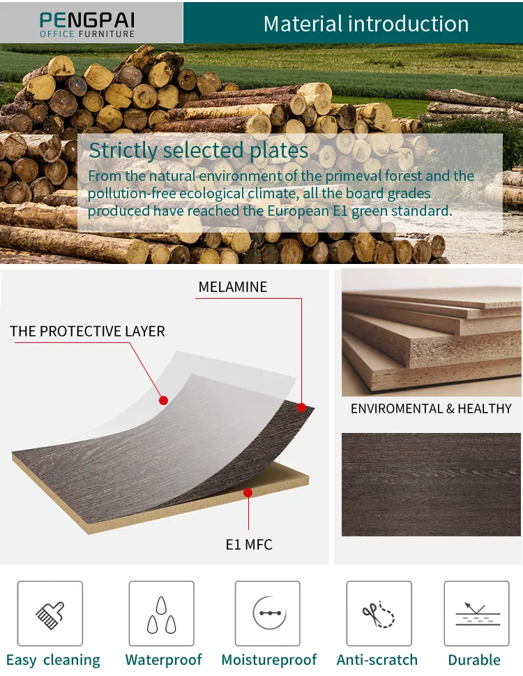 Modern mdf painting l shaped manager desk executive wooden office table for office furniture