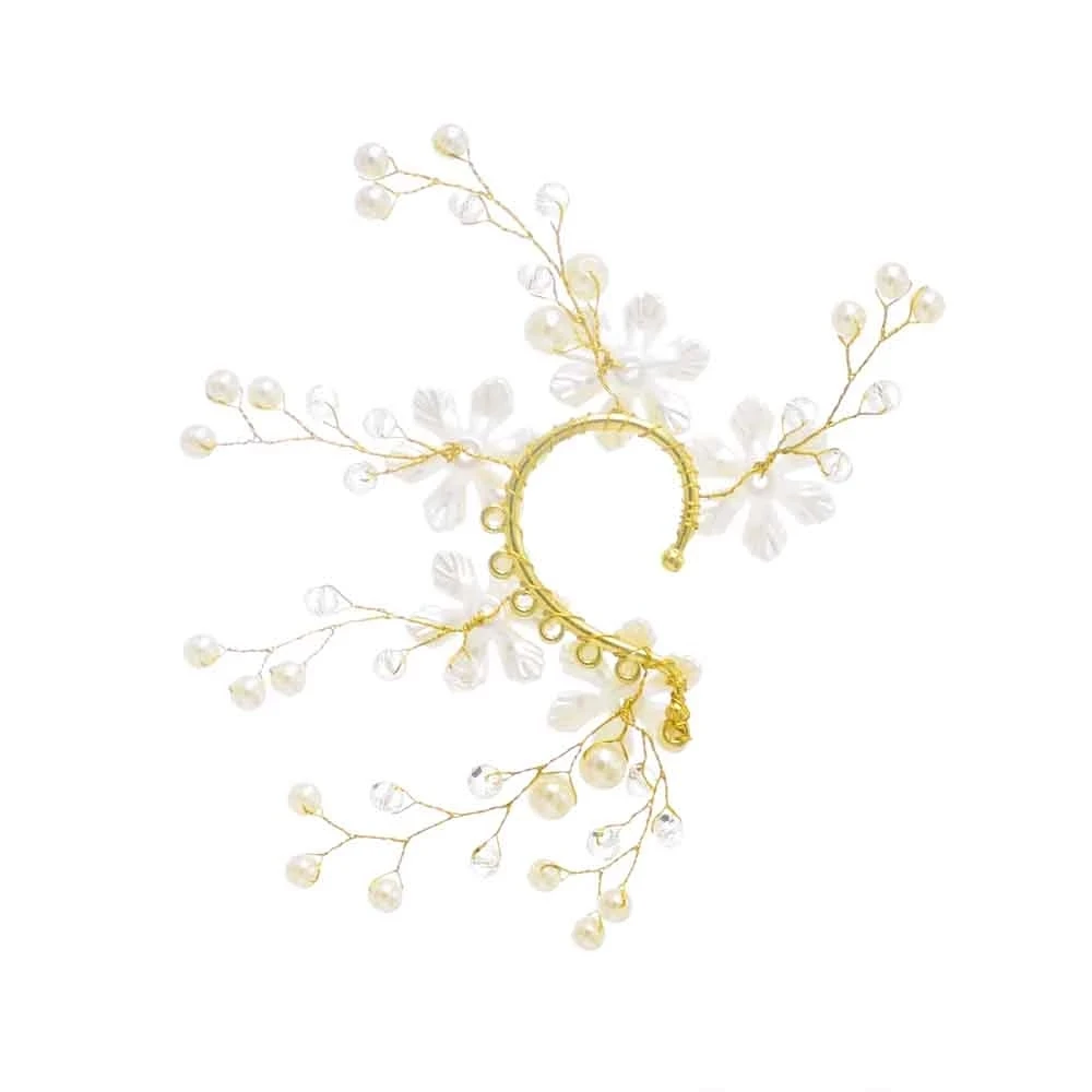 BiBeary Donna Elegant Zirconia Perla simulata Foglia Fiore Semplice Orecchini Collana Parure di Gioielli