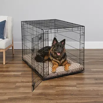 Baiyou Relaxlines Large Size Double Door Metal Pet Cage Metal Kennels Tray Heavy Duty Collapsible Dog Cage