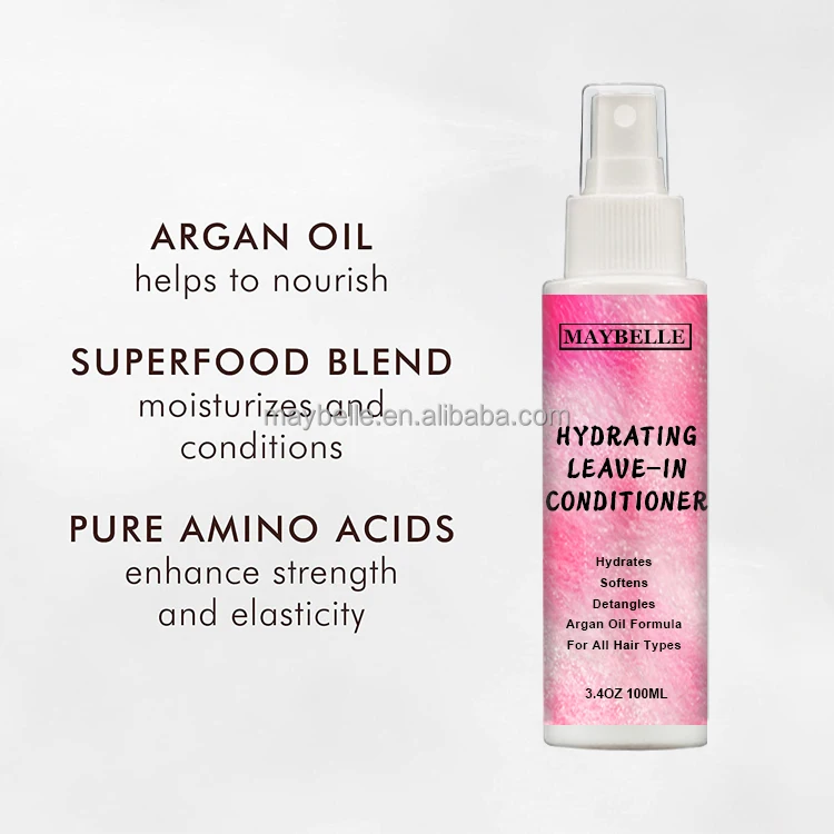 Private Label Leave in Conditioner Spray Moisturizing Leave in Conditioner Spray Bottle Smooth Shine Hair Spray for Curly