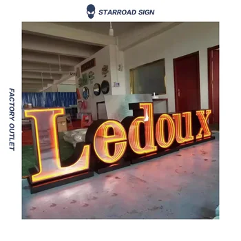 Customization store sign for business outdoor waterproof 3D led signs channel letter abyss mirror led signs advertising
