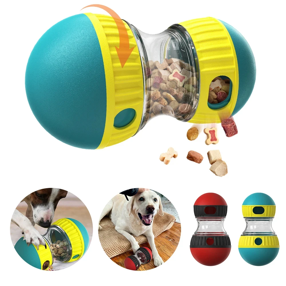 Dog Toy Tumbler Leaky Food Ball Elliptical Track Rolling Ball Slowly Feeding Protects Stomach Increase Intelligence Pet Supplies