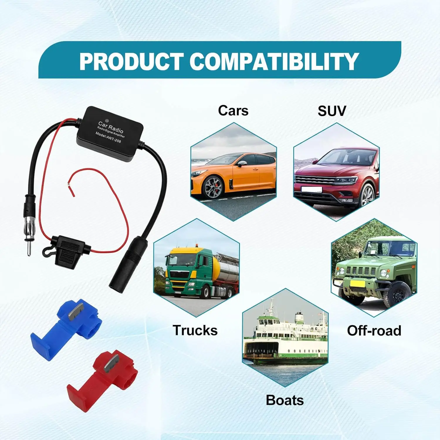 Kontec Car Radio FM DAB+ Digital Signal Amplifier with Antenna Bracket Installation