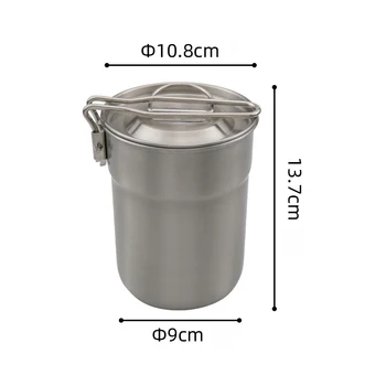 Outdoor convenience 304 stainless steel coffee cup with vent lid collapsible water cup camping light cooking pot