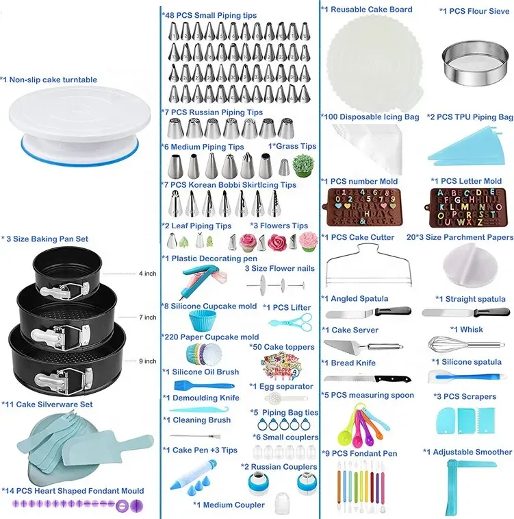 114 Pcs Cake Decorating Supplies Kit for Beginners Suitable for Kids and  Adults-43 Cake Scrapers,40 Disposable Lcing Bags,1 Silicone Whisk,3 Piping  Tip Couple Ect. - Walmart.com
