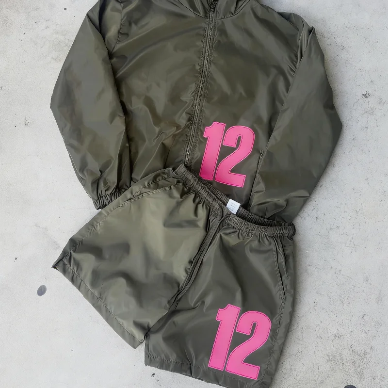 Custom Lightweight Windproof Waterproof Windbreaker Tracksuit Set with Nylon Shorts for Casual Jogging Men gallery 2