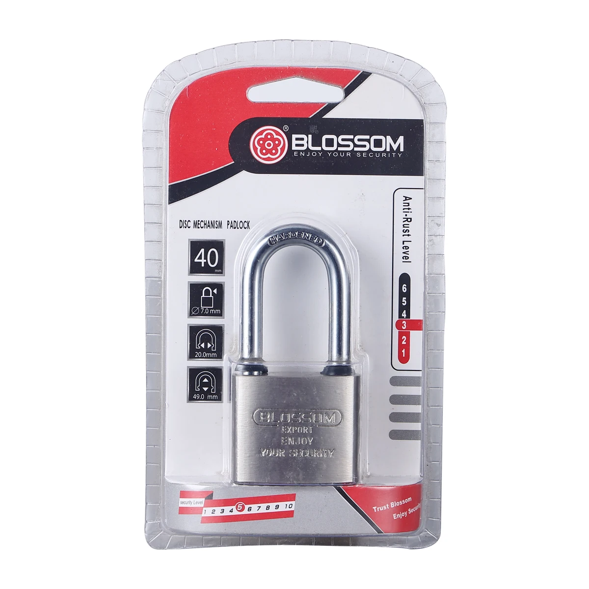 Ls32l 40mm Blossom Lock Nickle Plating Master Key Pad Lock Long Shackle