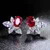 Boucles d'oreilles en corindon rouge