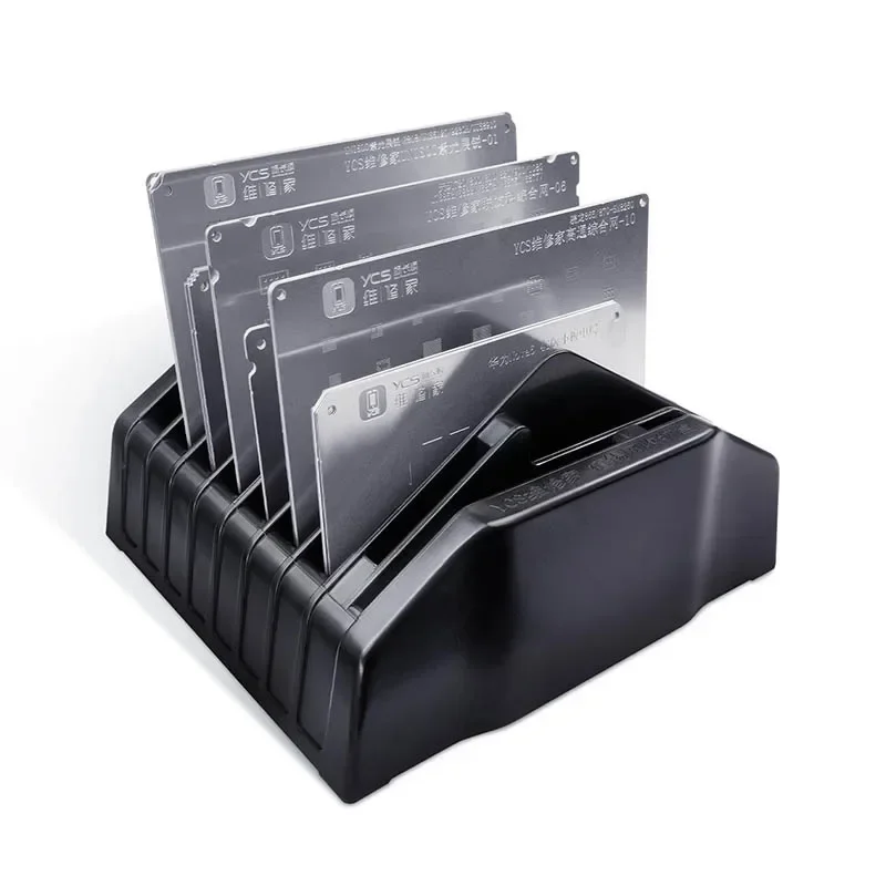 YCS-W08 BGA Stencil Storage Box for Mobile Phone Motherboard IC Chip Rework Tin Planting Steel Mesh Template Store Holder Tool