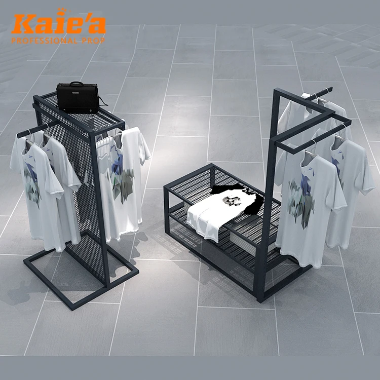 Customized Retail Rack Clothing Display Table Modern Shop Counter Design for Garment Store