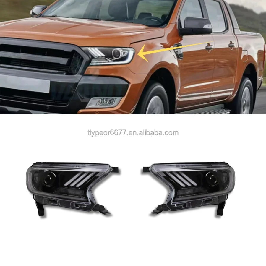 product tiypeor head lamp led projector black panther for ford ranger wildtrak t7 t8 2015   2019647-3