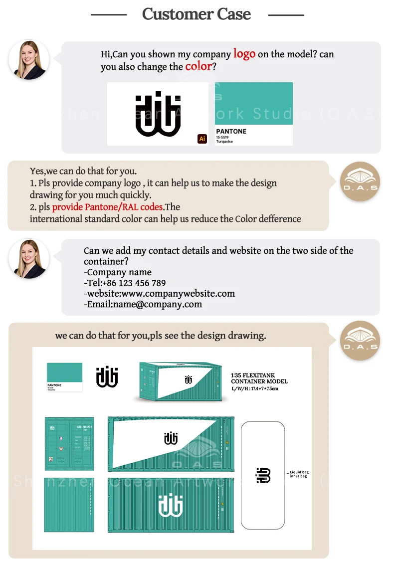 lcustomizable 20gp shipping container box 135 scale plastic crafts lafb liquid bag container scale model-12