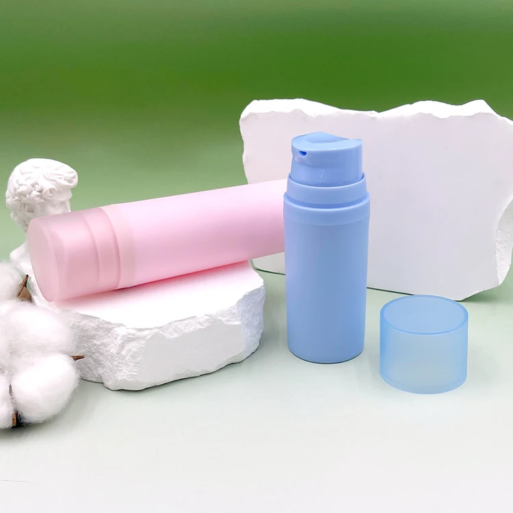 30ml 50ml pink blue airless bottle travel portable emulsion bottle cosmetics small sample bottle silk screen printing