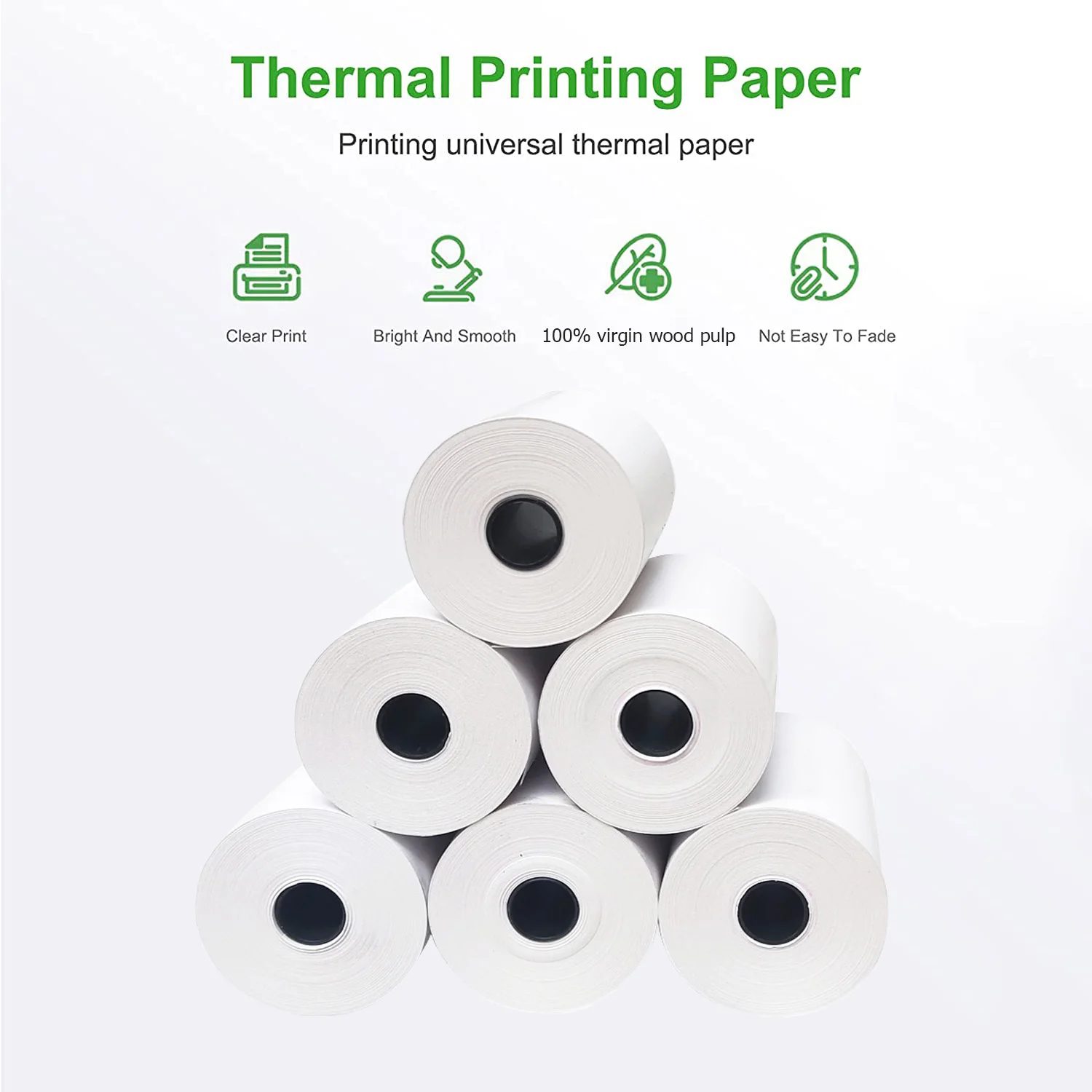 50 Rouleaux Papier Thermique 57mm X 20m - Haute Qualité Pour Caisse Enregistreuse Et Terminal POS