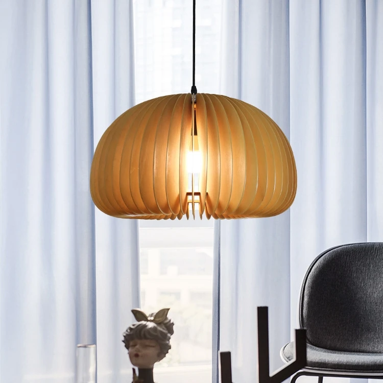 Wooden dining room chandelier pendant light