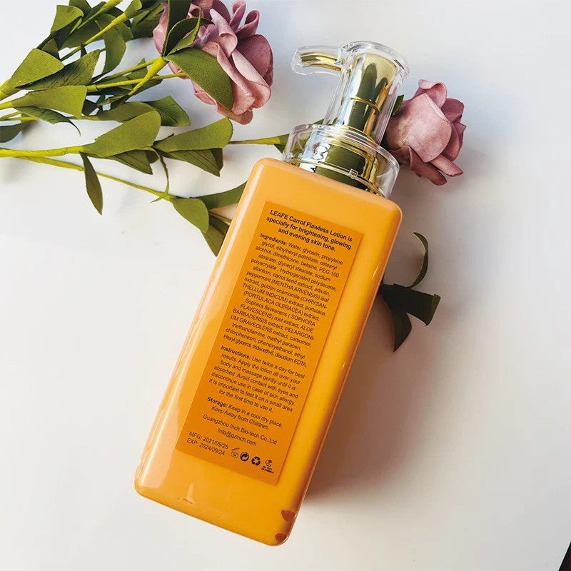 Premium Carrot Skin Care Lotion Body Whitening Face Brightening Glowing Body Milk Cream
