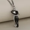 Silver and black-single pendant