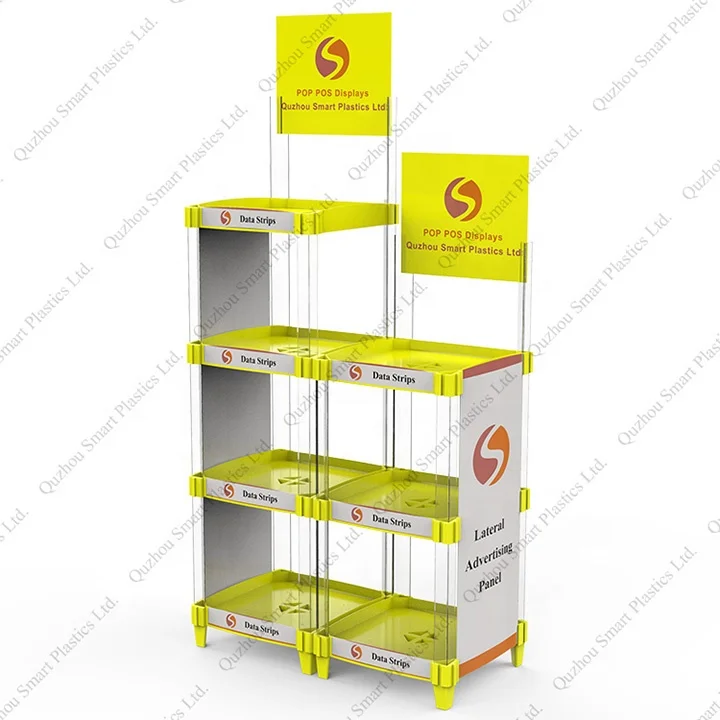 Retail Store Counter Display Exhibidor Modular Water Bottle Display Stand Plastic Product Rack