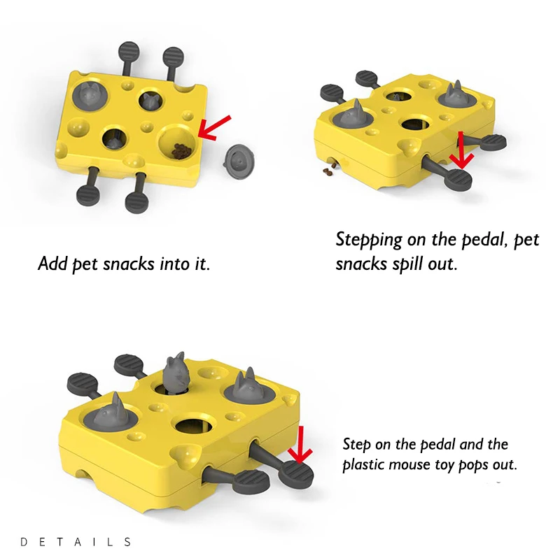 Cat Toy Self Pleasure Reliever Kitten Pet cat Slow Food Puzzle Whack-a-mole Box Interactive Concentration Training supplier