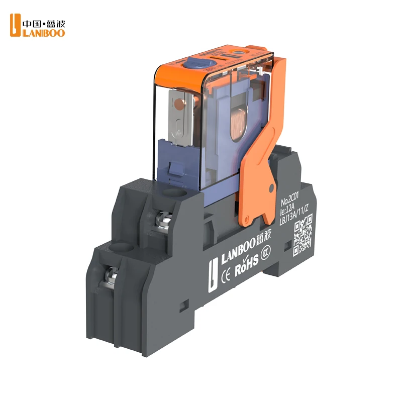 LANBOO J13A Series Intermediate Relay Microminiature Relay 5pin 8pin 10A 12A DC12V DC24V AC220V Custom Voltage and test Wrench