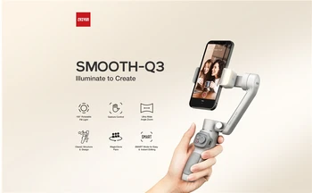 ZHIYUN Q3 Gimbal 3 Axis Selfie Stick Handheld Gimbal ZHIYUN Gimble Mobile Gimbal Stabilizer With Fill Light for Smartphones product image
