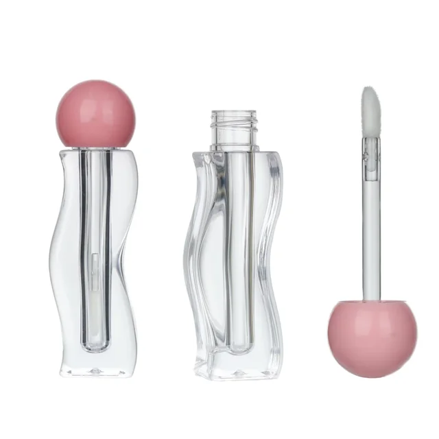 Square Wavy Lip Gloss Tube 2.5ml Small Capacity Empty Cosmetic Container Plastic Material for Lipstick Hot Stamping Labeling