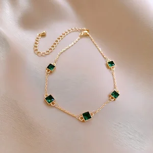 Muxcor 2026 Women's Fashion Tennis Bracelets Chain Link Sugar Cube Diamond Zircon Gold Plated Copper Charm for Wedding Girls