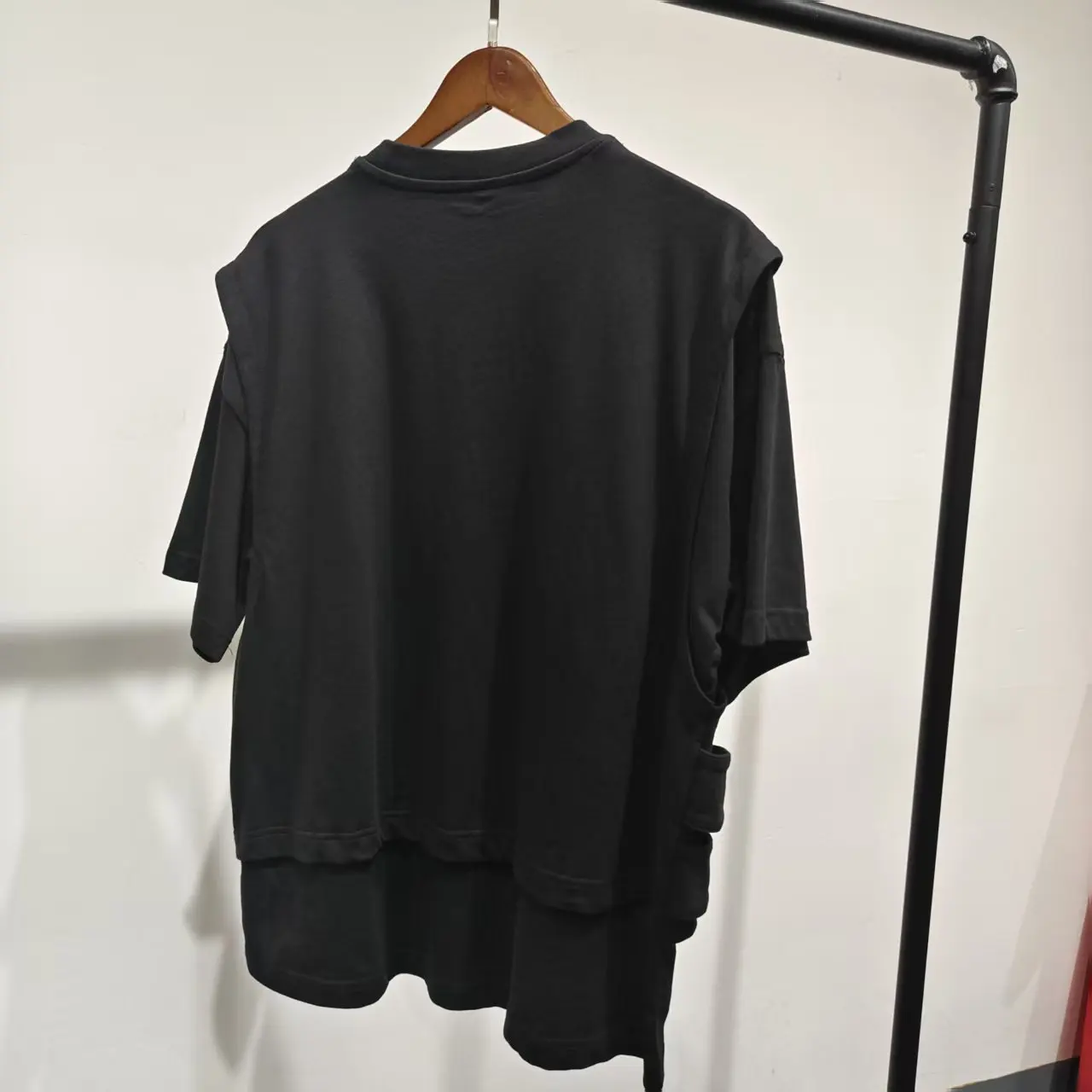 High Quality Heavy Weight Black Designer Acid Wash Boxy T Shirt with Tank Tops Vintage Distressed Manufacturer for Men gallery 2