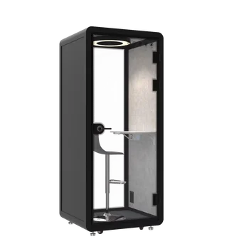 Modern Soundproof Foldable Phone/Recording Booth Aluminum Frame Chat Pod with Acoustic Interior Use for Office Exterior House