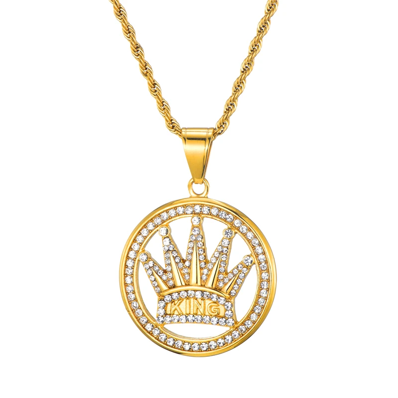 iced out crown pendant