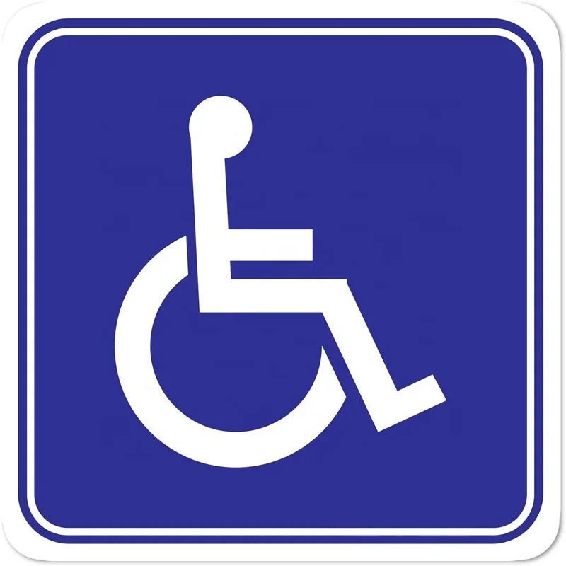 Disabled Wheelchair Symbol Labels | Handicapped Access Sticker Signs 2 Inch Round Convenient Decals for Handicapped