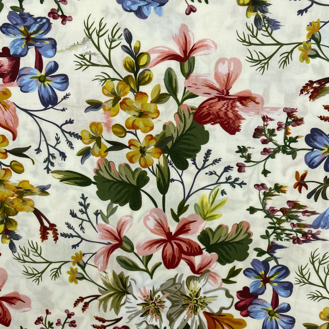Высокое Качество No MOQ индивидуальный дизайн цифровой печати легкий 100% хлопок 60S цветочная ткань для