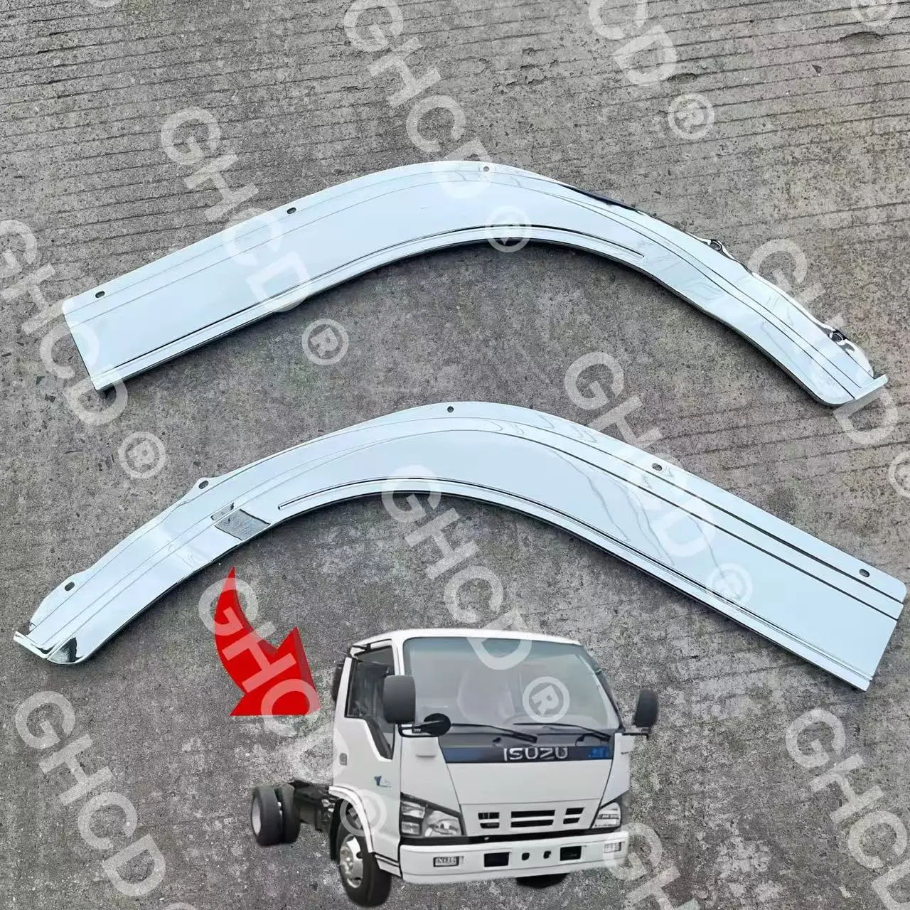 GHCD Hot Product/High Quality Chrome-plated Fender for Japanese Truck ISUZU NQR/600P/NKR/ELF (2006-ON)