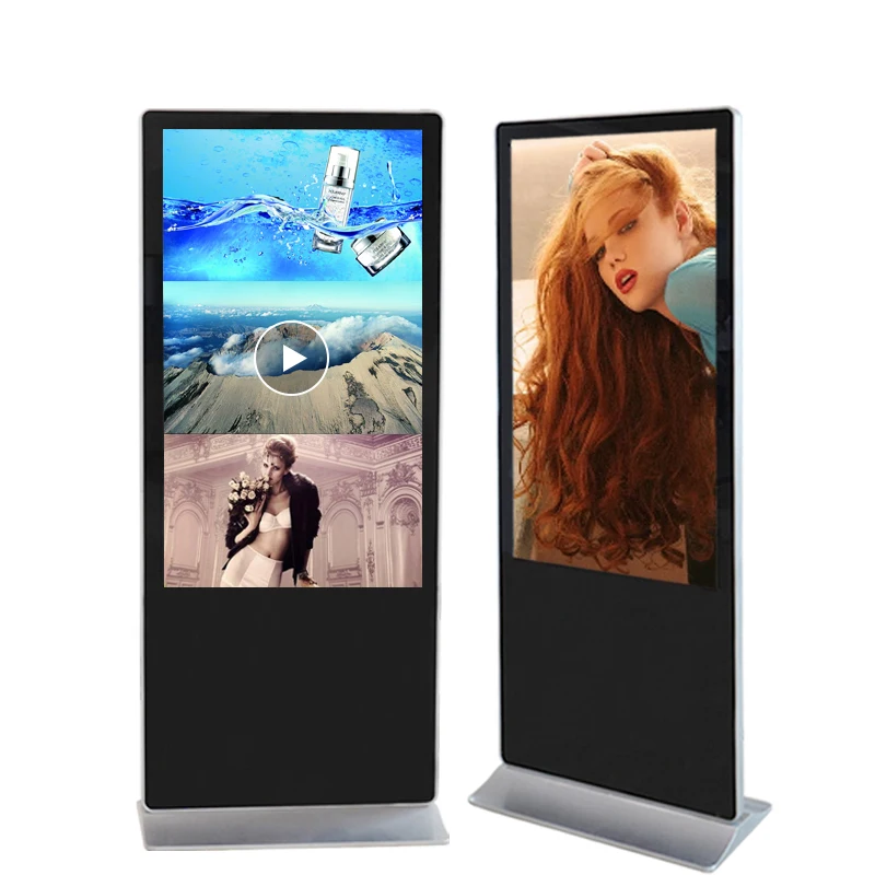 55 Inch LED LCD Digital Signage Player Multimedia Video Advertising Screen Black Led Indoor Led Kiosk Kiosk Touch Screen Display