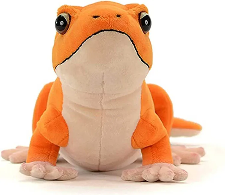 Orange Fat-tailed Gecko Plush Toy Realistic Soft Geckos Lizards