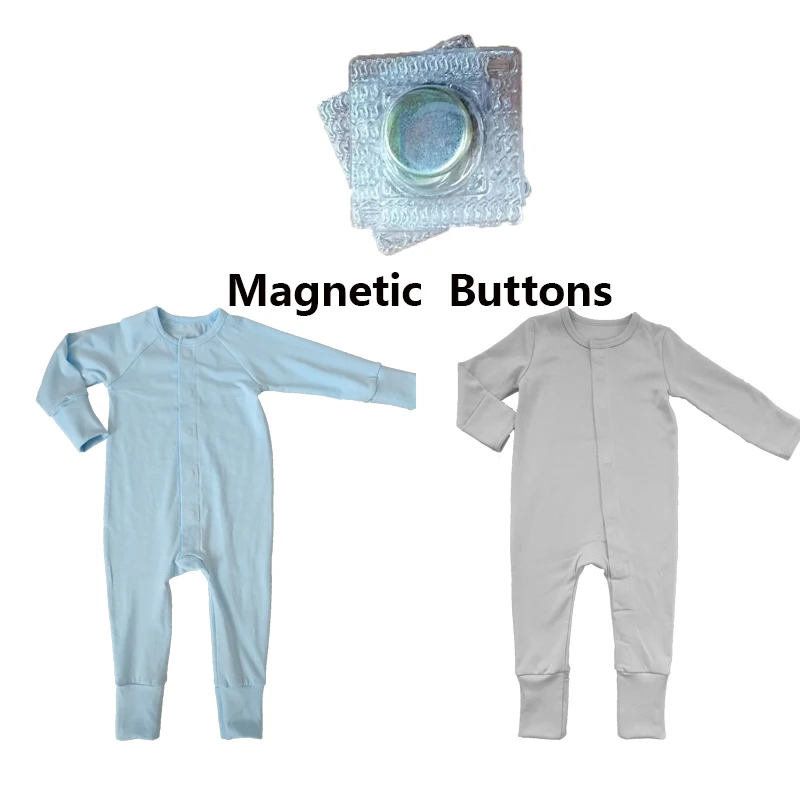 Custom Magnetic Baby Cotton Clothing Convertible Hands Baby Rompers Long Sleeve Magnetic Baby Clothes New Born Girl Rompers