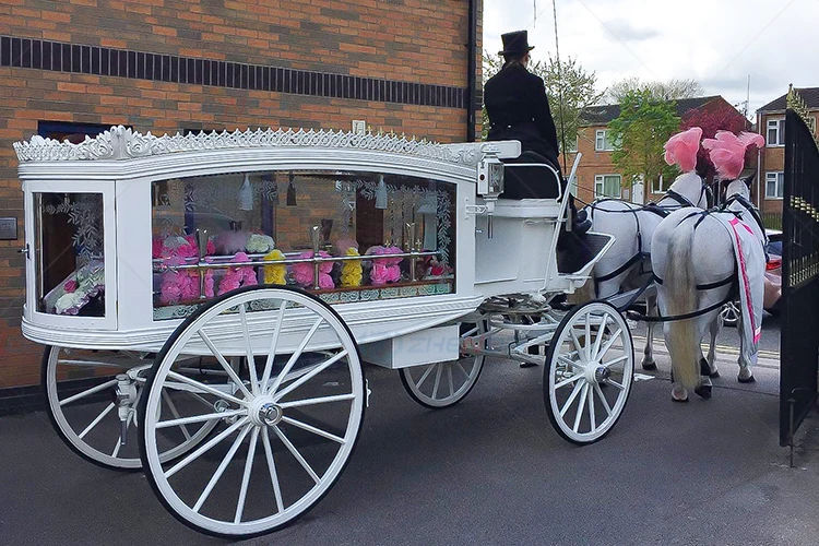 Customized Funeral Hearse Horse Carriage Modern Casket Chariot Horse Drawn Carriage Royal Design Funeral Hearse Wagon/Carriage