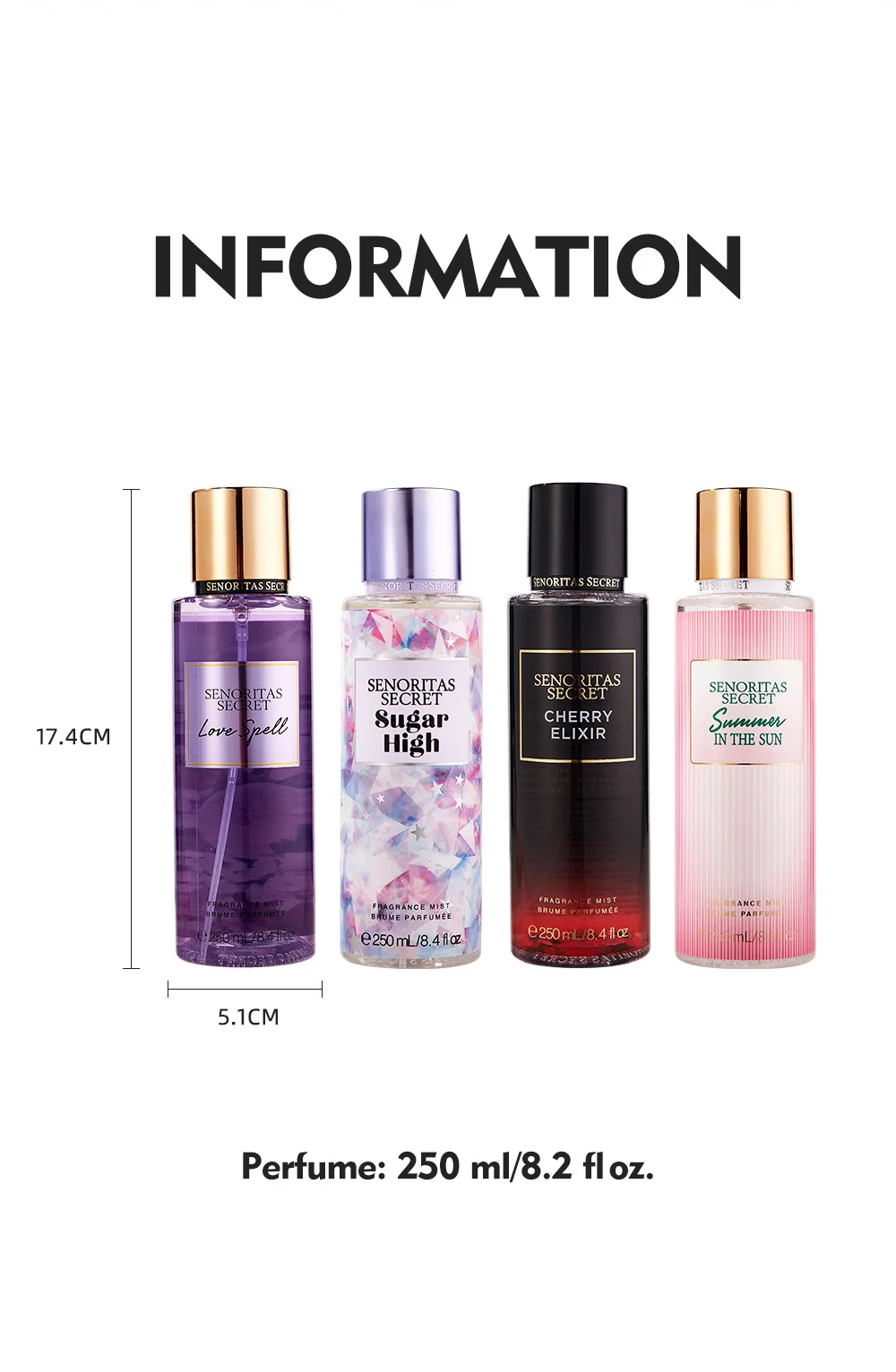 Private Label Body Mist 250ml High Quality Women Fragrance Secret