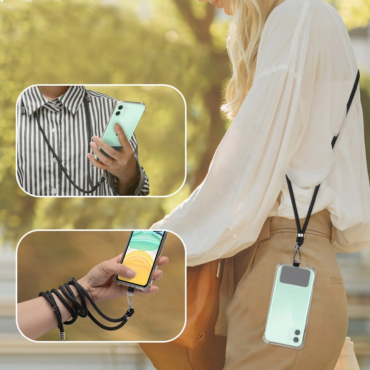 AilesTecca Phone Lanyard Neck Strap Tether Key Chain Holder Phone Case  Anchor for iPhone 17 16 15 14 13 12 11 Xs Xr Pro Max