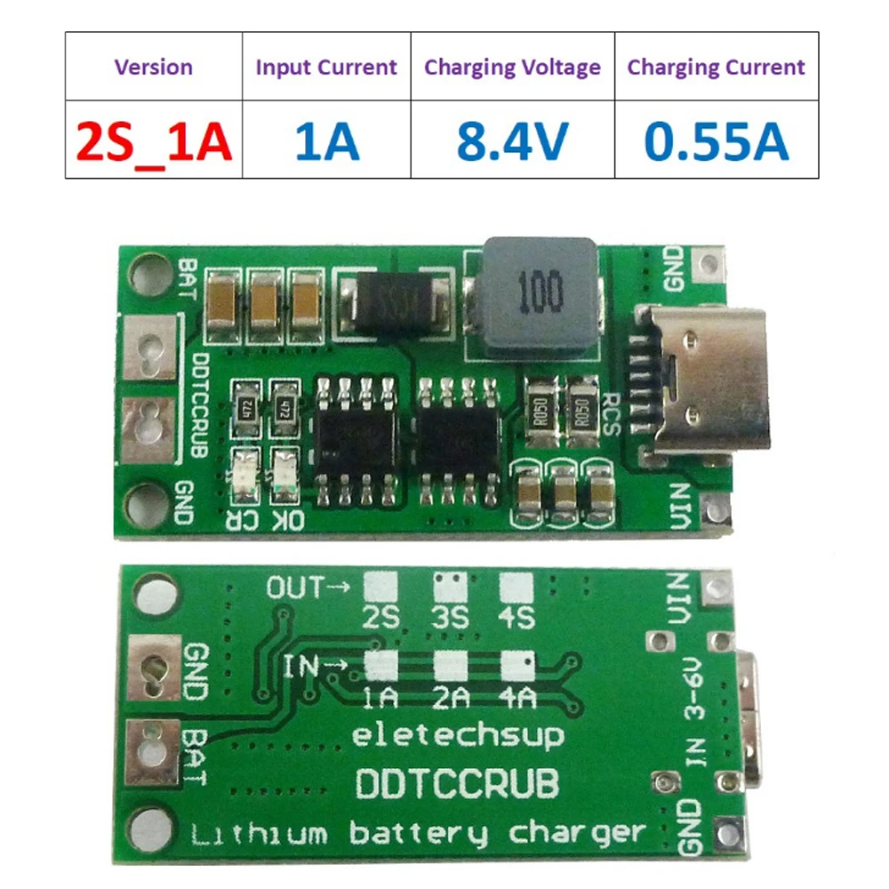 Type C Li-ion Battery Charger Module Step Up Boost Lithium Battery Charger  Charging Board 2s 3s 4s Optional - Buy Pcba Circuit Board,Dc 5v Micro  Usb,Wireless Charging Diy Product on 