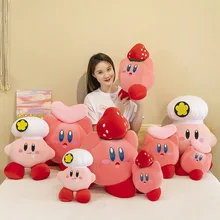 New Style Chef Hat Star Kirby Anime Plush Toys Stuffed Animal Toys Pink Plush Doll  Big Head Kirby Pillow Long-eared Kirby Toys