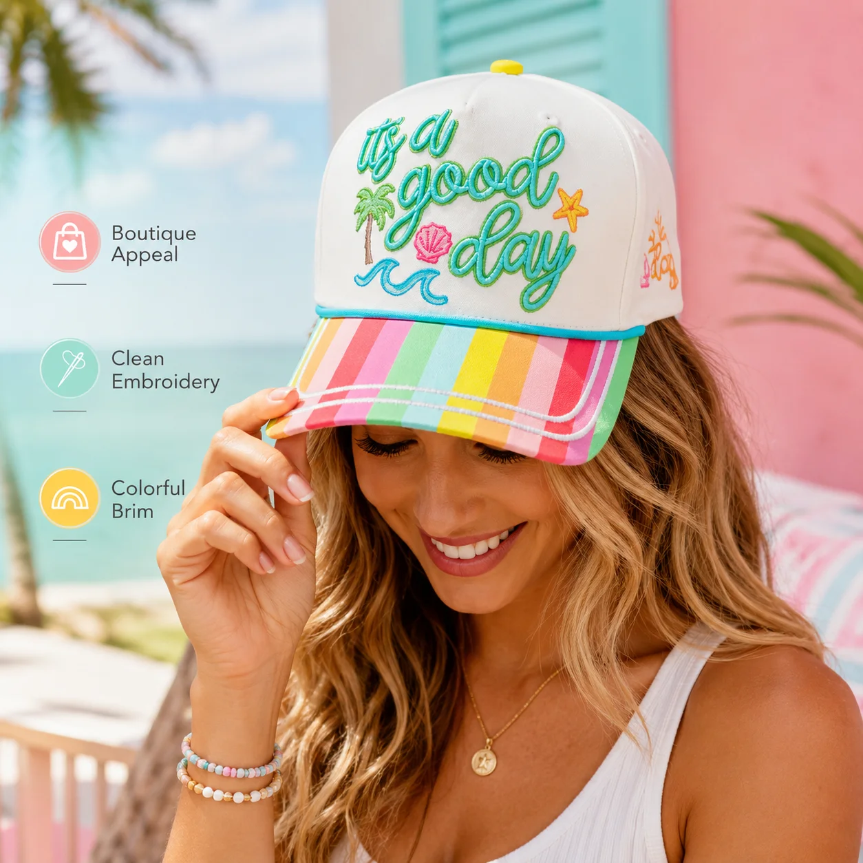 Dymf Personalized Slogan Embroidery Baseball Cap 5 Panel Cotton Baseball Snapback Hat with Color Block Brim