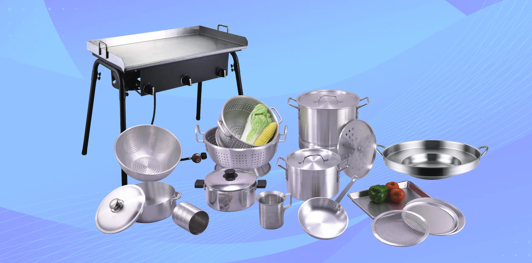 Large Deep Stainless Steel Cazo Frying Pan Cookware Sets Cooking Pots